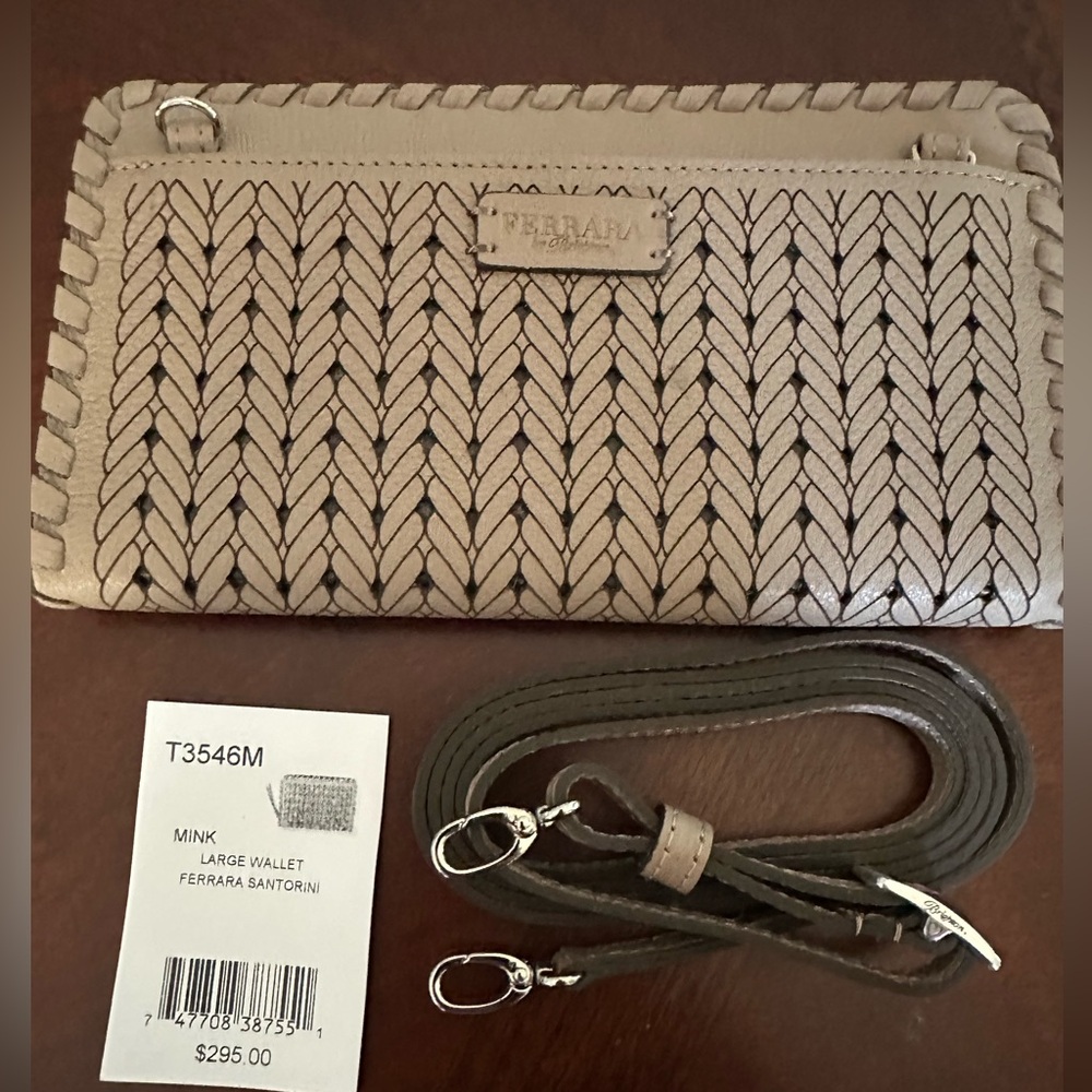 Brighton Ferrara Santorini Large Wallet Crossbody Mink Color T3546M ~ NWT